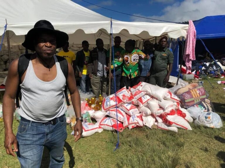 Relief supplies stacked for distribution during ZNVA’s Cyclone Idai response in Zimbabwe